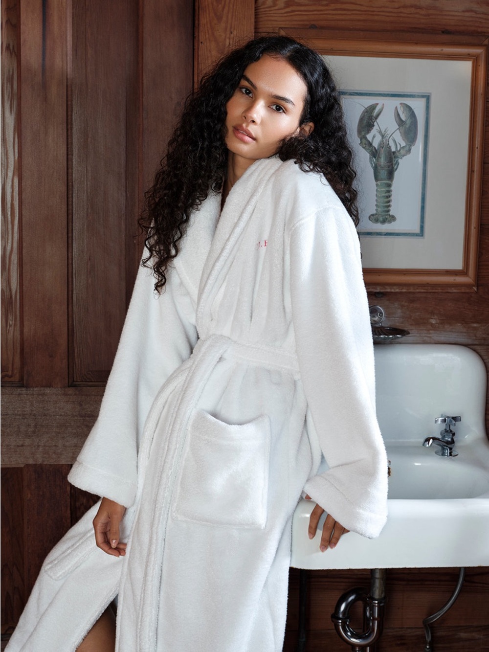 Plush White Women's Bathrobe - Cozy Terry Wrap